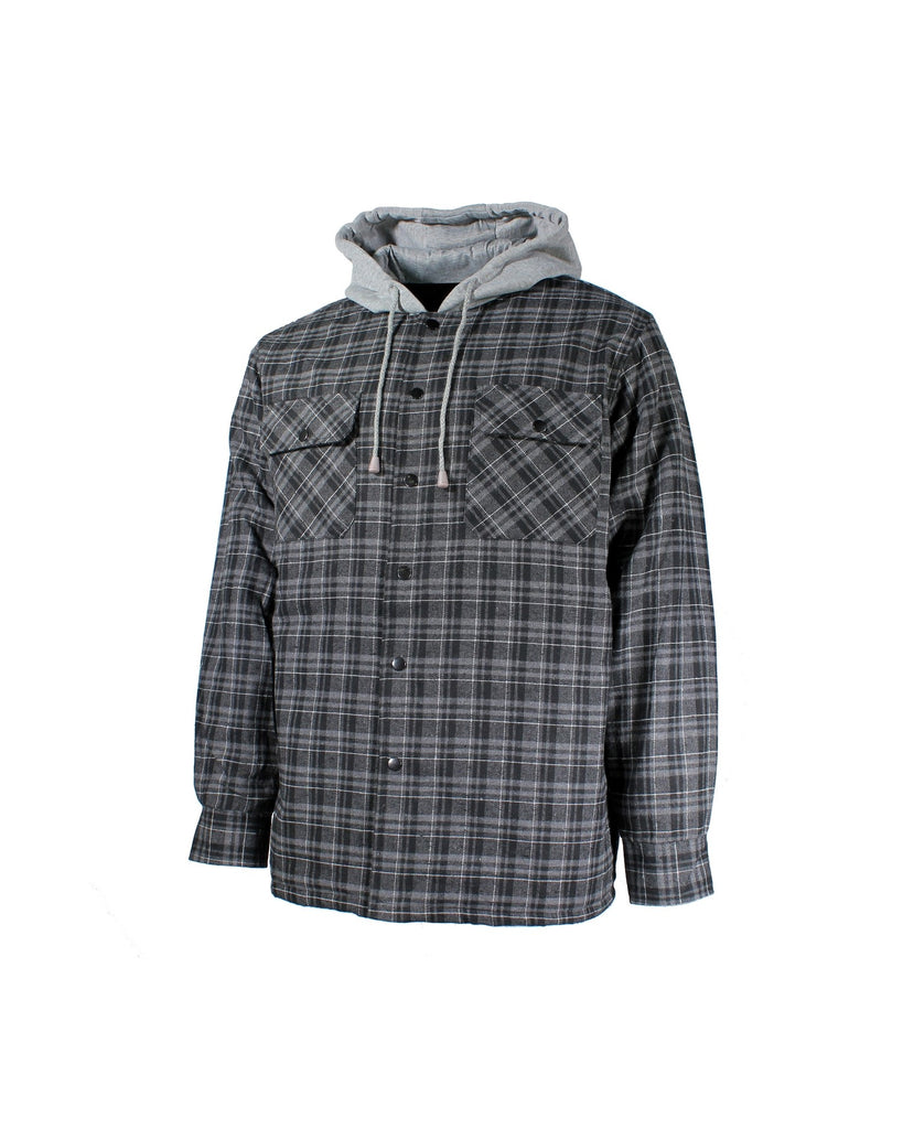 Chemise de type manteau flanelle nylon piqué capuchon 25-16QL-HD