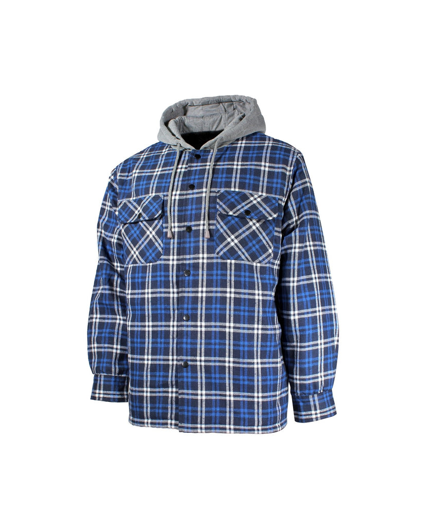 Chemise de type manteau flanelle nylon piqué capuchon 25-16QL-HD