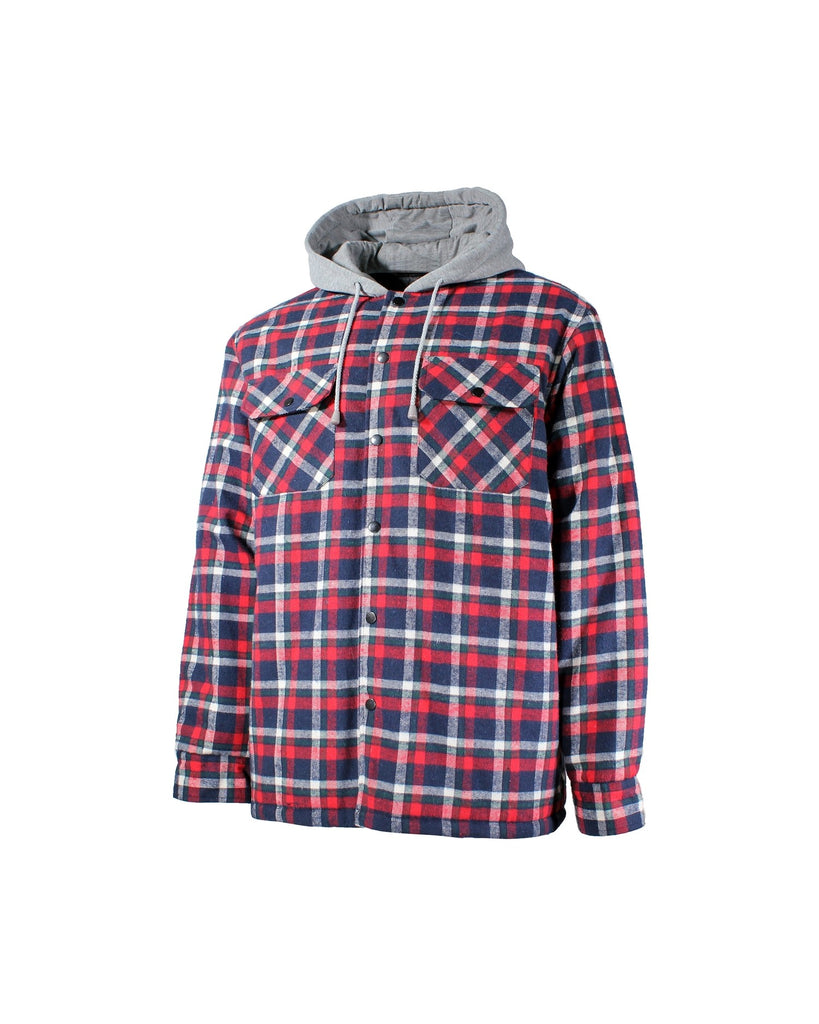 Chemise de type manteau flanelle nylon piqué capuchon 25-16QL-HD