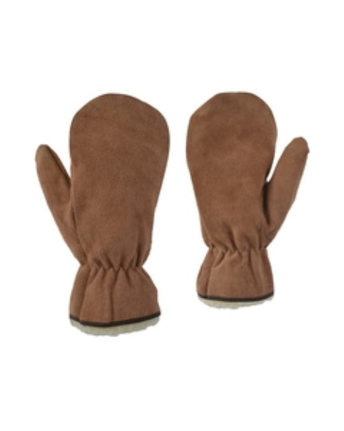 Mitaine de cuir fendu doublée boa 44-1639