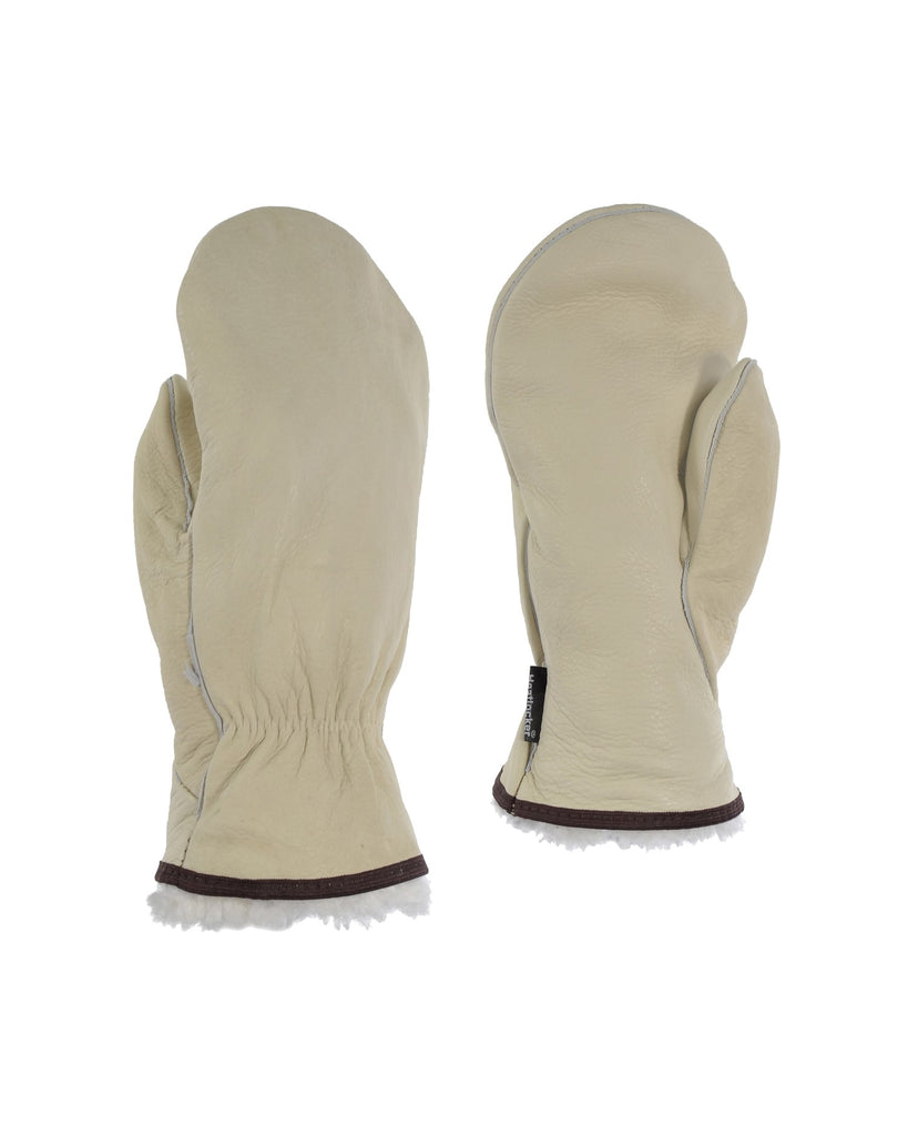 Mitaine en cuir de vache doublée en boa détachable 44-502L