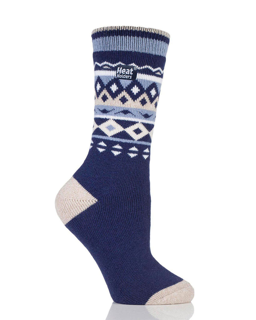 Bas LITE™ bleu à motif pour Femme Heat Holders