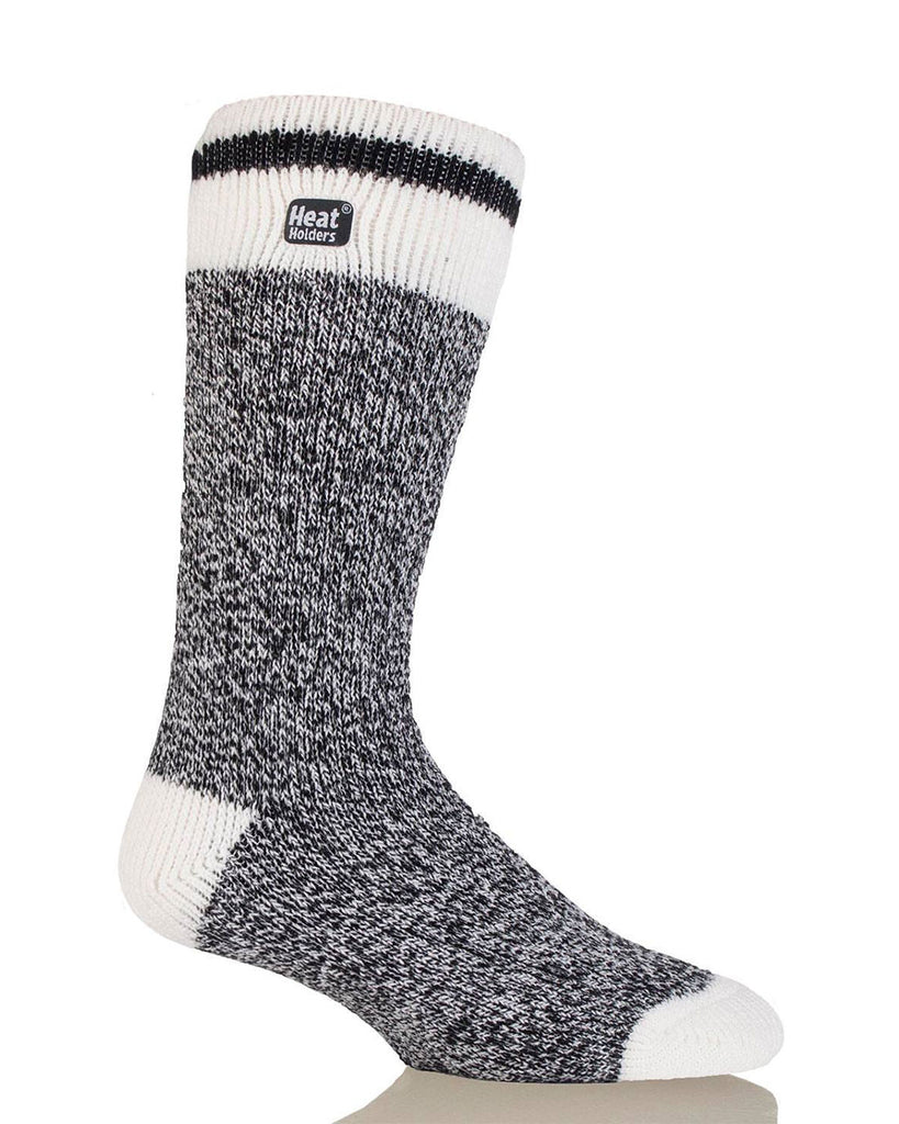 Bas couleur crème et noir modèle Twist pour homme Heat Holders