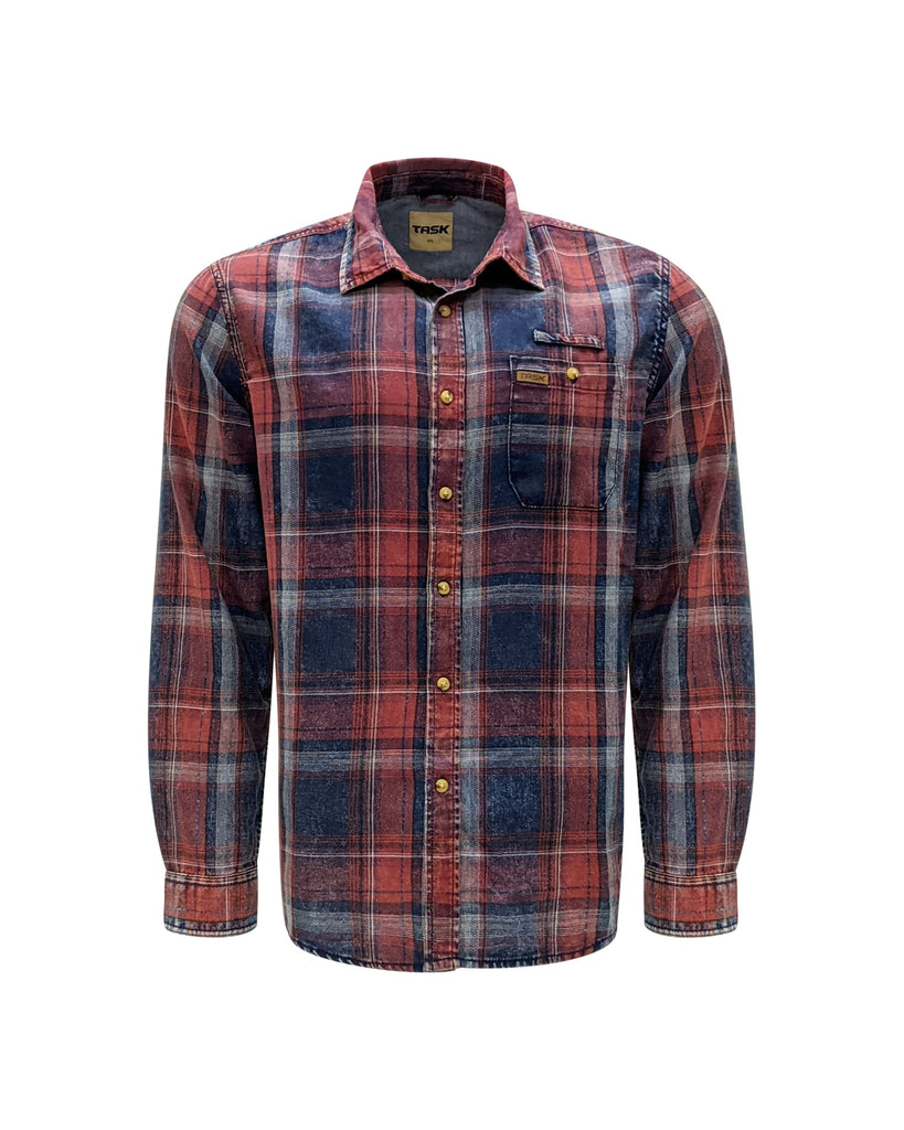 Chemise à carreaux indigo chilli pepper TK-1793