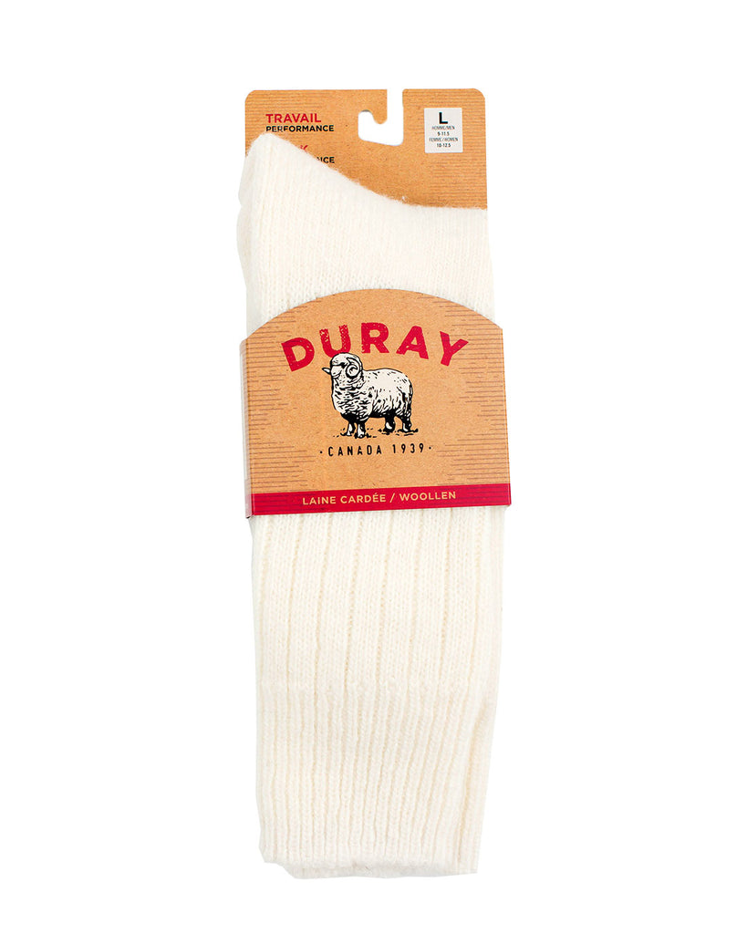 Duray Bas de laine de travail modèle Robuste 1160 Large blanc Emballage