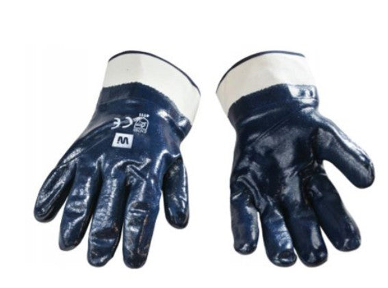 Gant en nitrile bleu trempé intégralement