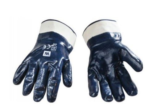 Gant en nitrile bleu trempé intégralement